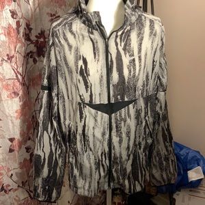 Nike zip up wind breaker style jacket size M grey and black marble design